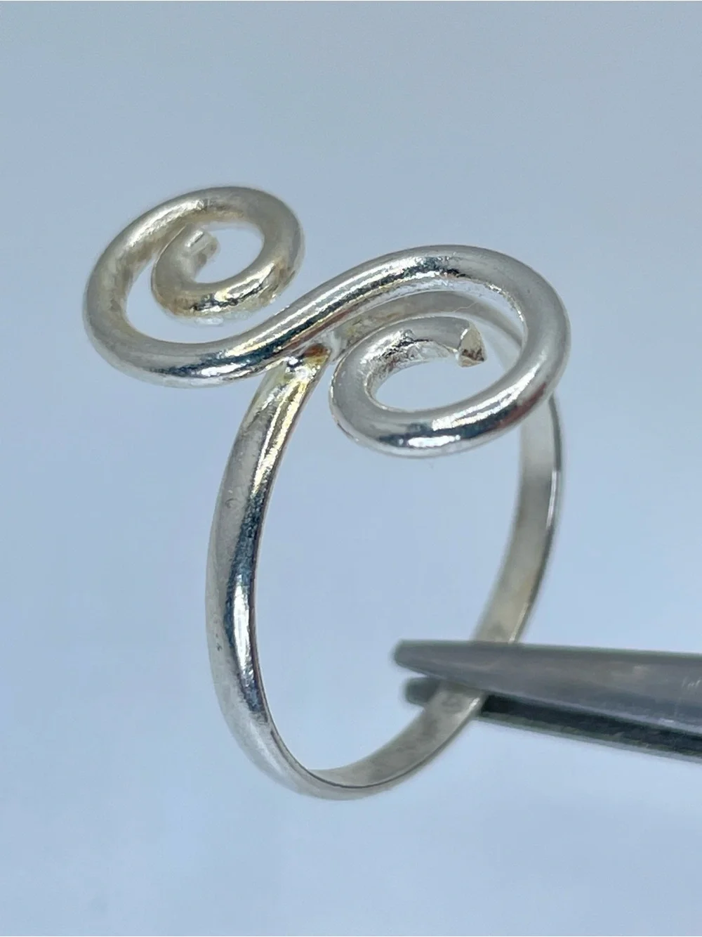 Vintage Mexico Silver Spiral Swirl Statement Ring Boho Southwestern Minimalist